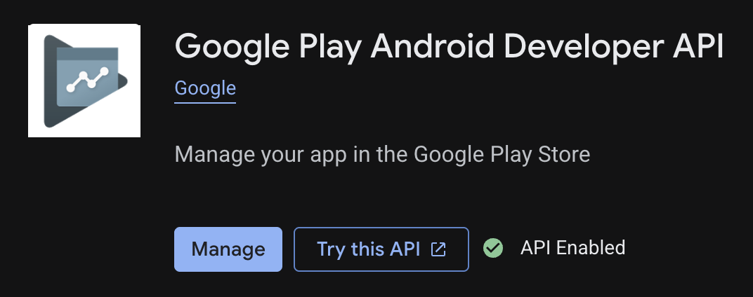Enabling the Google Play Android Developer API