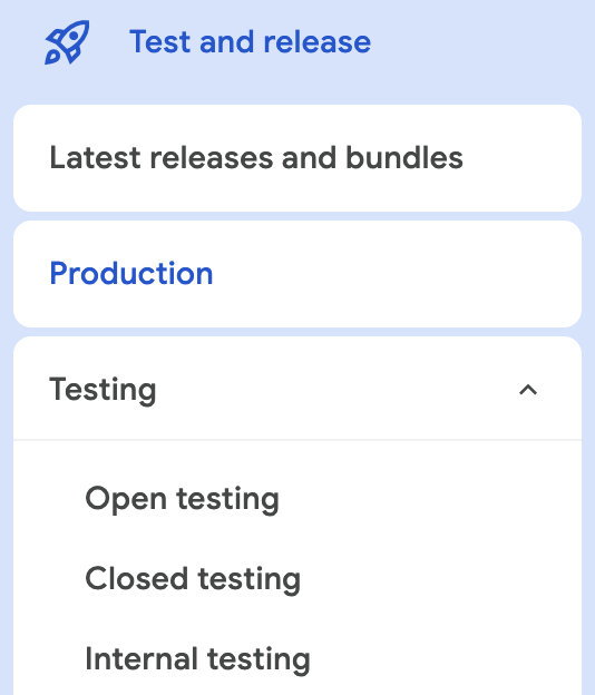 Release tracks in the Play Console