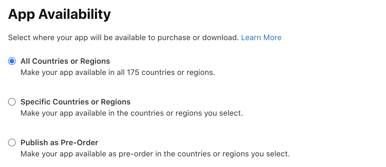 Availability: all countries, specific ones, or pre-order
